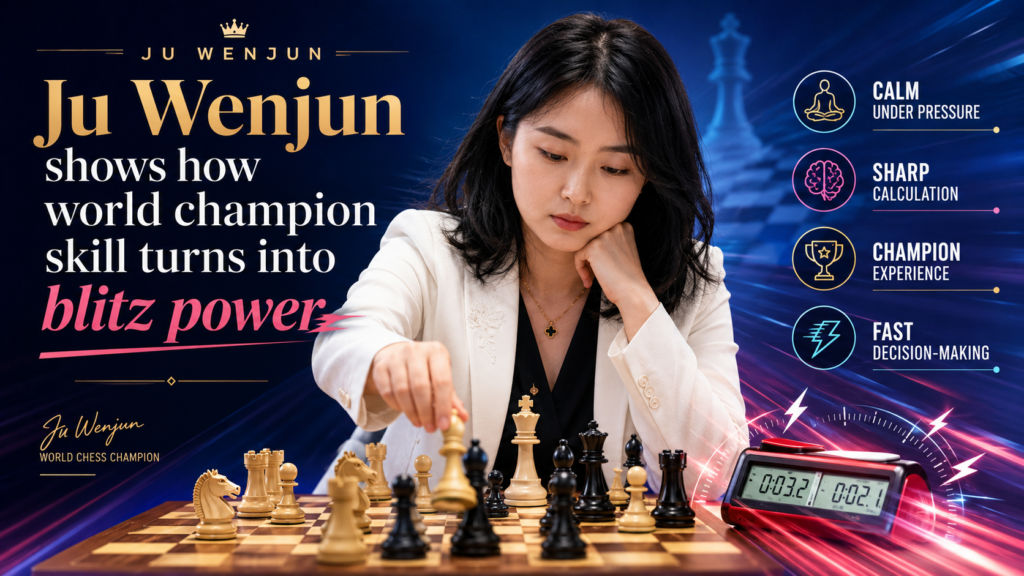Ju Wenjun is best known as a world champion in classical chess, but her blitz strength is just as serious. At the 2024 FIDE World Blitz Championship, she won the women’s blitz crown by beating Lei Tingjie in the final. FIDE described the event as full of drama, with Ju Wenjun taking the women’s title after the knockout stage.