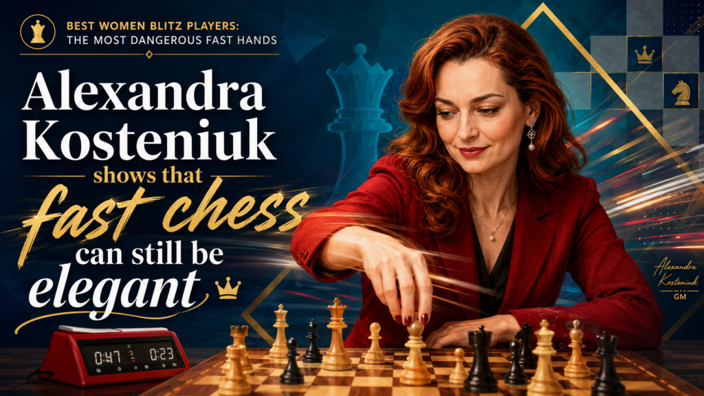 Alexandra Kosteniuk has been a top name in women’s chess for a long time. She is known for clear chess, strong tactics, and a smooth style. In blitz, that kind of style can be very dangerous because it does not look rushed.