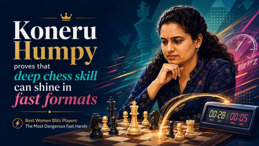 Koneru Humpy is one of India’s greatest chess players and a long-time elite name in women’s chess. She is often linked with deep, strong, classical chess, but that deep skill also helps in faster games. Strong players do not become good at blitz by magic.