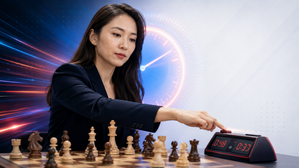 The clock is the second opponent in blitz. You are not only playing the person across the board. You are also playing the seconds that keep falling away. The best women blitz players understand this very well. They do not ignore the clock, but they also do not let it control their emotions.