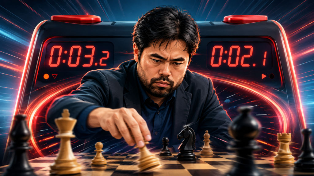 Hikaru Nakamura is one of the most feared blitz and bullet players in chess history. His style is different from Carlsen’s. Carlsen often feels like a wall that slowly moves toward you. Nakamura feels like a storm. He creates threats fast, spots tricks early, and uses the clock as a real weapon.