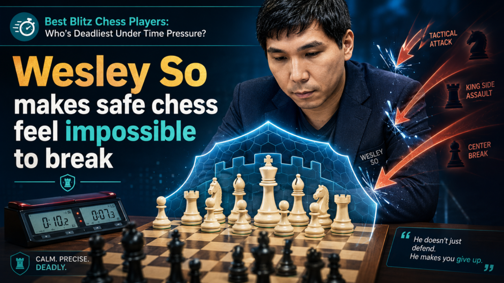 Wesley So may not always look as wild as Firouzja or Nakamura, but that is exactly why he is dangerous. His blitz style is calm, clean, and very hard to crack. He often wins by making fewer mistakes than everyone else.