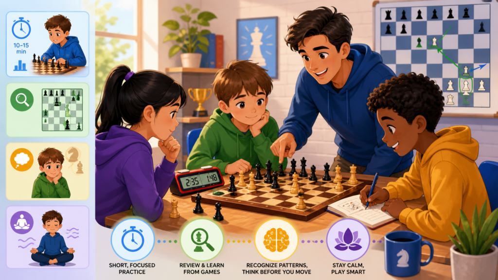 Blitz is exciting, but it can also create bad habits if kids only play fast games without learning from them. A child may start guessing. They may stop checking threats. They may care more about winning on time than playing good chess. Over time, that can make their chess weaker.