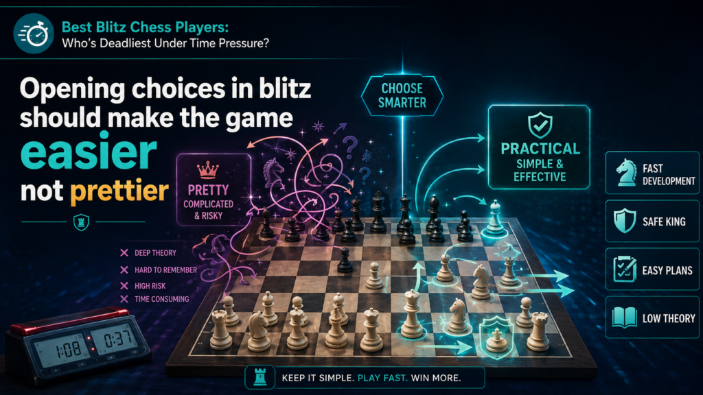 A blitz opening should help you reach a position you understand. That sounds simple, but many players forget it. They try to play rare lines, tricky traps, or sharp openings they have only seen once.