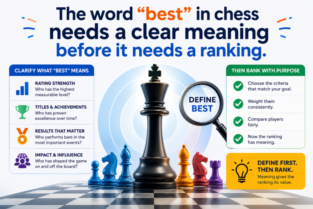 When people search for the best chess players in 2026, they often expect a clean top ten list. That sounds useful, but it can also be misleading. Chess is not like a simple race where the first person across the line is always the best.