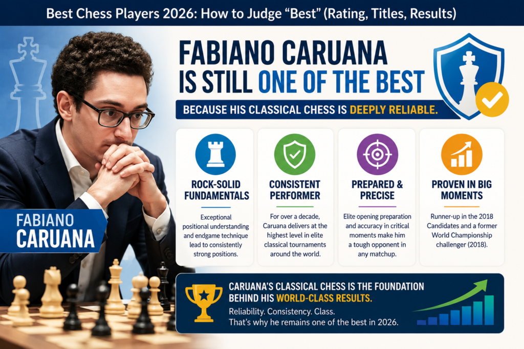 Fabiano Caruana is the kind of player who can be underrated by casual fans because his strength is not always loud. He is not always the flashiest name in online clips. He does not need wild attacks to prove his level.