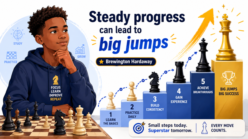 Brewington Hardaway from the United States is another young player with a powerful story. FIDE lists him as a grandmaster born in 2009, with a standard rating of 2510. His FIDE profile also shows that he received the International Master title in 2024 and the Grandmaster title in 2025.