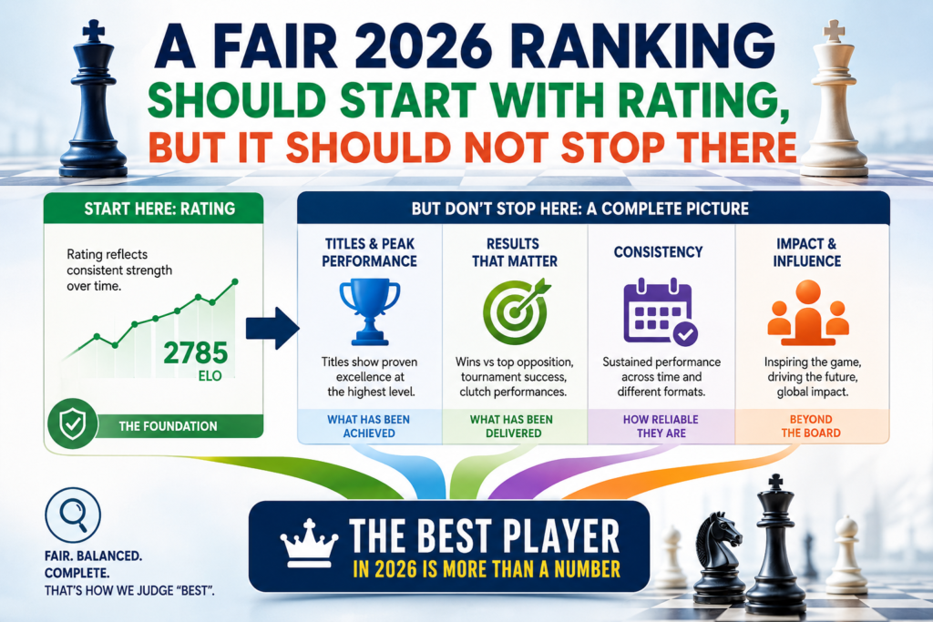 The cleanest way to begin any debate about the best chess players in 2026 is to look at the FIDE classical rating list. It is not perfect, but it is the best public measure we have for long-term strength in serious over-the-board chess.