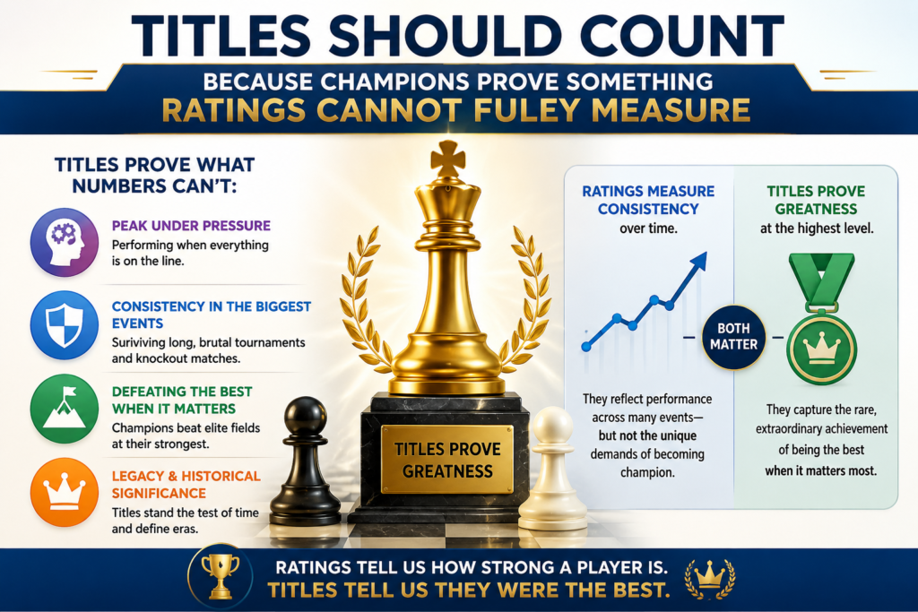 A rating tells us who scores well across many events. A title tells us who won a specific, historic test. That is why Gukesh cannot be judged only by his May 2026 rating. FIDE lists him nineteenth at 2732, but he is also the reigning classical world champion.