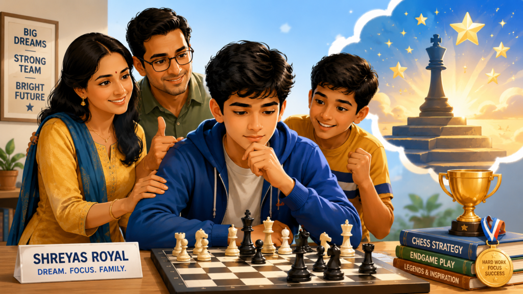 Shreyas Royal is one of the best young chess players in England and one of the clearest examples of steady growth. FIDE lists him as a grandmaster from England, born in 2009, with a standard rating of 2505.