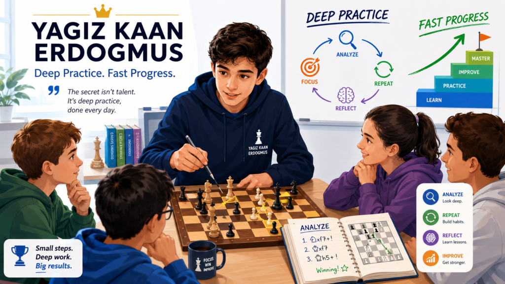 Yagiz Kaan Erdogmus is another young player students should watch with care. He is a Turkish Grandmaster and is widely seen as one of the strongest young talents in the world. Chess.com describes him as one of the youngest grandmasters ever and says he became the youngest player to reach a 2600 FIDE rating.