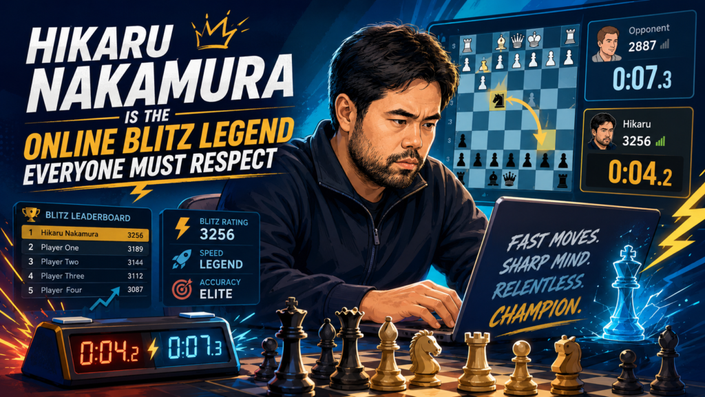 If Carlsen is the complete online king, Hikaru Nakamura is the name most people connect with online speed chess. Hikaru has been part of internet chess for a very long time. He helped make fast online chess exciting for huge numbers of fans.