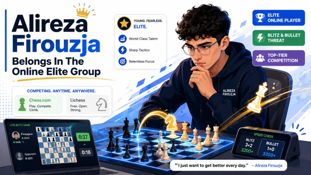 Alireza Firouzja is one of the most exciting fast chess players in the world. He brings energy to the board. His games often feel sharp from the opening. He is not afraid of unclear positions, and he can create attacks from places where many players would simply play safe.