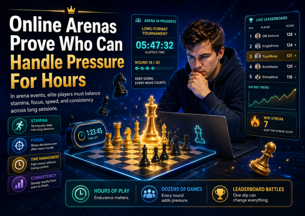 One game can lie. A short winning streak can lie too. But a long online arena is harder to fake. In an arena, players must win, reset, and keep going. They cannot spend too much time feeling proud after a win or sad after a loss. The next game starts fast.