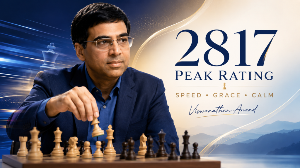 Viswanathan Anand reached a peak official FIDE classical rating of 2817 in March 2011. That places him in the same peak-rating band as Vladimir Kramnik and above almost every other player in chess history.