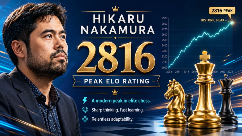 That places him level with Veselin Topalov and Ding Liren on the official peak-rating list. Nakamura is also one of the most famous modern chess names because he has been elite in classical chess while also becoming a major face of online chess.