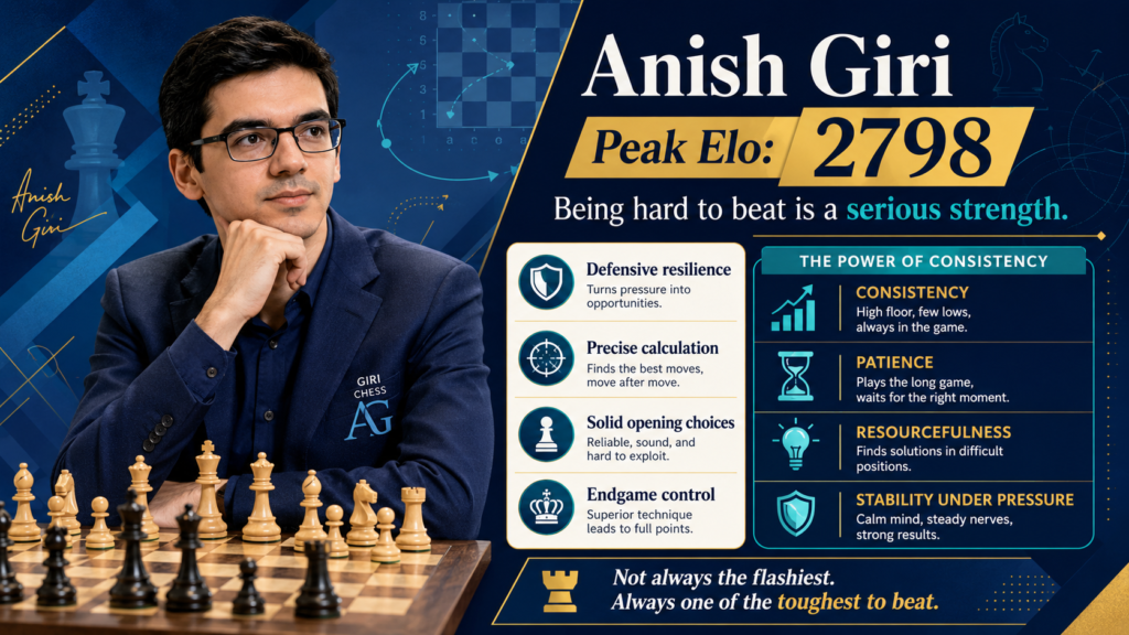 While he did not cross 2800 officially, he came very close and has spent many years among the world’s best players. His career belongs in this discussion because 2798 is an elite number, only a small step below the famous 2800 mark.