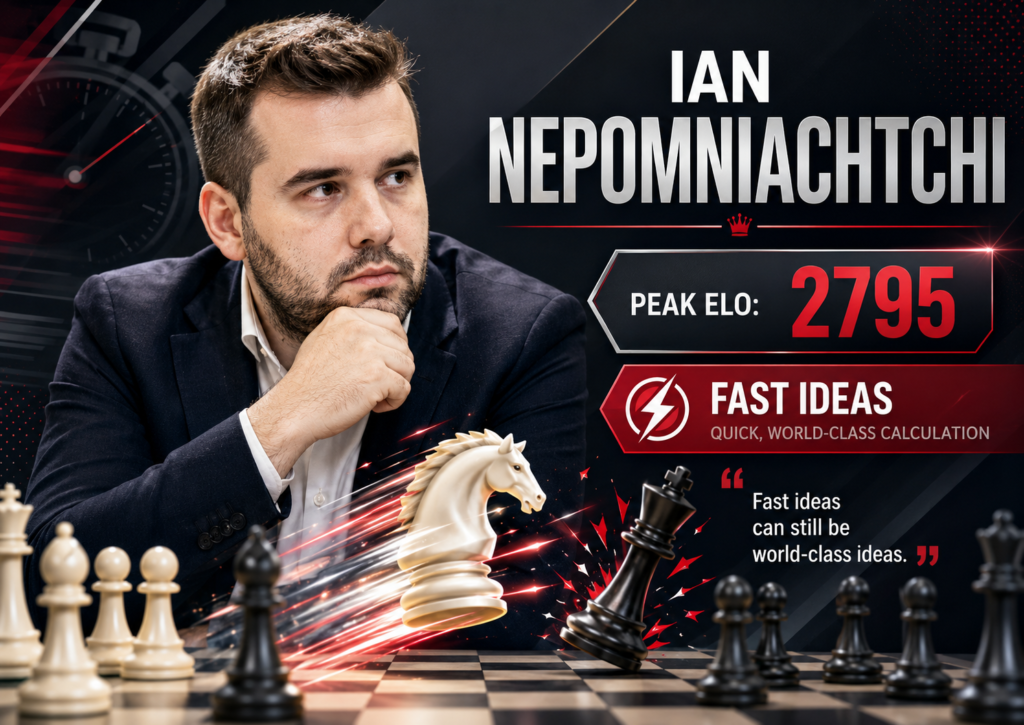Ian Nepomniachtchi reached a peak official FIDE classical rating of 2795 in March 2023. He also reached a peak FIDE rank of number two, which places him very close to the group of players who crossed the famous 2800 line. 