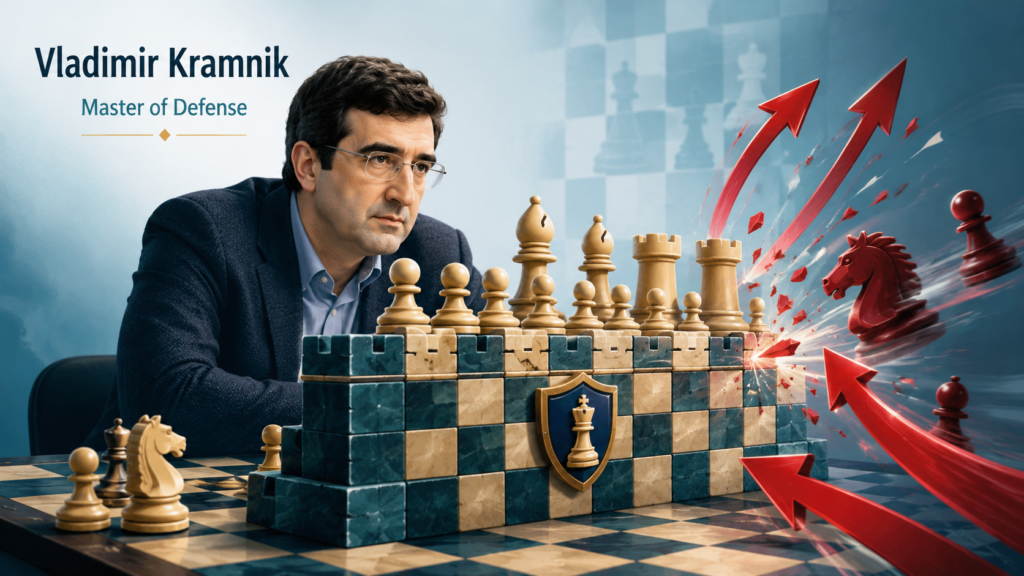 Vladimir Kramnik is one of the best examples of modern defensive chess. He became the classical World Champion in 2000 after beating Garry Kasparov in London, and later became the undisputed World Champion after defeating Veselin Topalov in 2006.