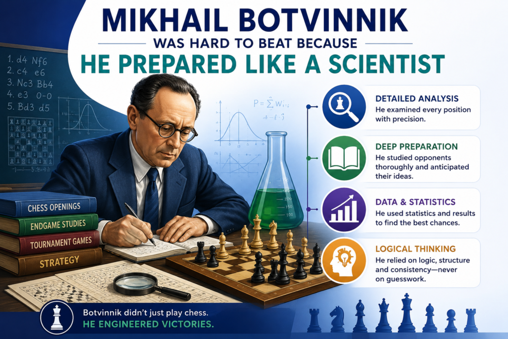Mikhail Botvinnik became the sixth World Chess Champion in 1948. The World Chess Hall of Fame says he later regained the title twice, first from Vasily Smyslov in 1958 and then from Mikhail Tal in 1961.