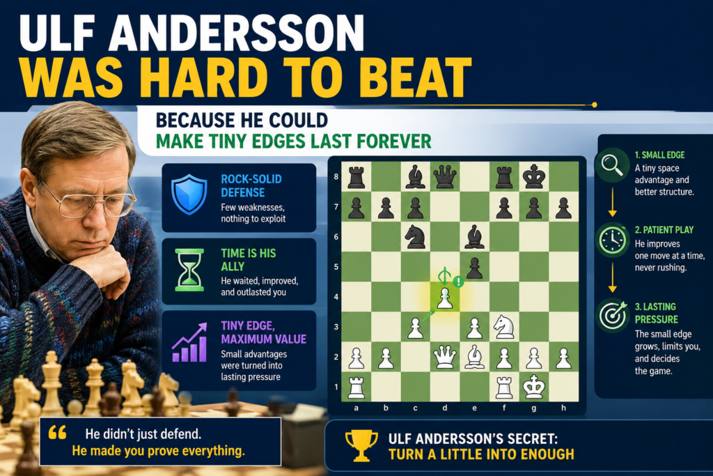 Ulf Andersson may not be as famous to beginners as Carlsen or Anand, but serious chess players know his name very well. His FIDE profile lists him as a Swedish grandmaster, and Chess.com describes him as one of the best positional players of his time.