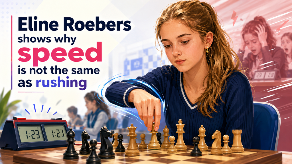 Eline Roebers is one of the most interesting junior girls in chess because her strength is not limited to one type of game. She has played strong classical chess, but her blitz rating also shows how sharp she can be when the clock is tight.