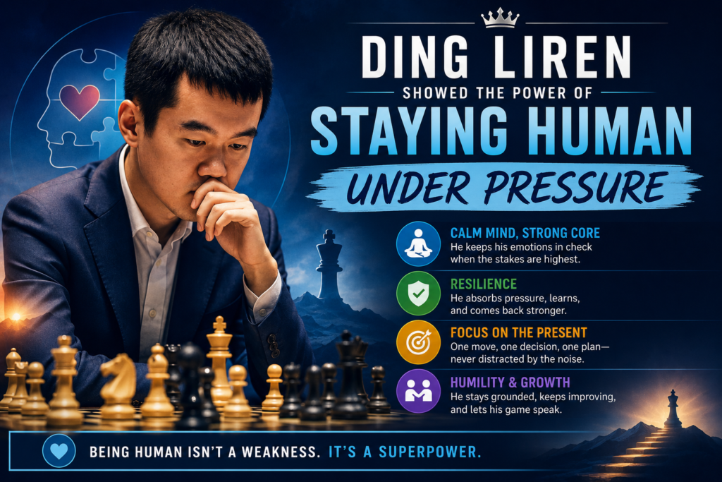 Ding Liren became world champion in 2023 after defeating Ian Nepomniachtchi in the match for the title. He then defended his crown against Gukesh Dommaraju in 2024, where Gukesh won the match 7½ to 6½ after fourteen games in Singapore. Chess.com’s event results show Gukesh finishing ahead by one point in that match.