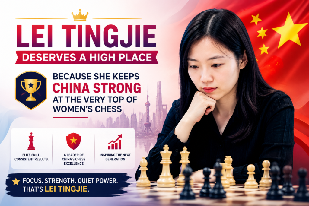 Lei Tingjie is another key reason China’s women’s chess is so deep. Her FIDE profile lists her as a grandmaster with a current classical rating of 2566, which keeps her among the strongest women players in the world.