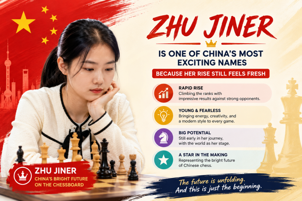 Zhu Jiner is the kind of player who makes a country’s chess future feel safe. She is already a grandmaster, she is still young, and her current FIDE profile lists her classical rating at 2546.