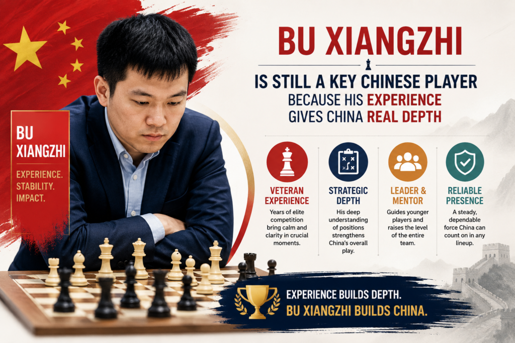 Bu Xiangzhi is another name that belongs in this quiet powerhouse list. His current FIDE profile lists him at 2661 in classical chess, with a national active rank of number 5 among Chinese players. He is also a grandmaster who has been part of China’s strong chess story for many years.