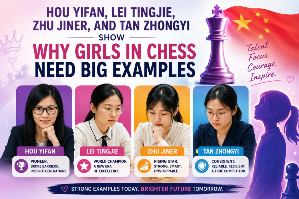 China’s women’s chess is one of the strongest stories in the chess world right now. FIDE’s ratings page currently lists Hou Yifan as the top-rated woman in standard chess, and China also has several elite women close behind her. That kind of depth is rare.