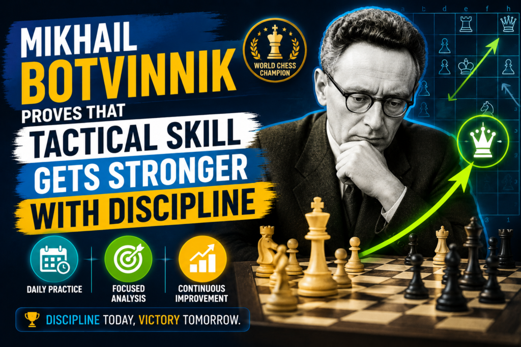 Mikhail Botvinnik is often seen as a serious, scientific chess thinker. He studied deeply, prepared carefully, and built strong systems for improvement. At first, he may not seem like the most exciting tactical player to study. But that would be a mistake.