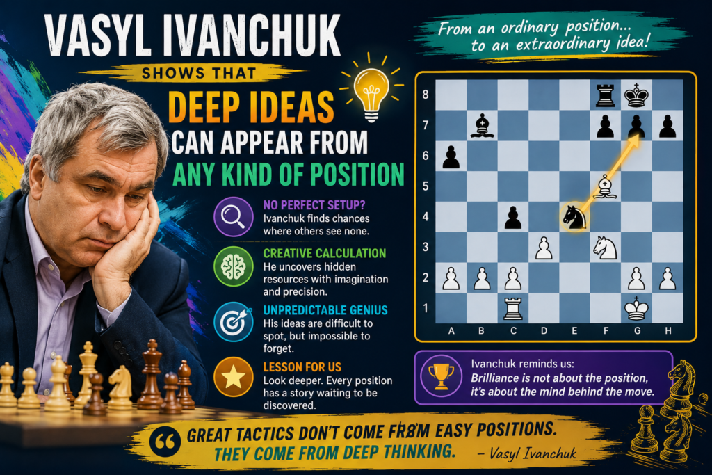Vasyl Ivanchuk is one of the most creative players in modern chess. He has beaten many world-class players and has played brilliant games in almost every type of position. What makes him special is not just tactical sharpness. It is his ability to find fresh ideas when the board looks normal, strange, quiet, or wild.
