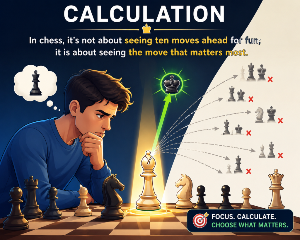 When people hear that a chess master can “see many moves ahead,” they often picture a player sitting like a robot, counting move after move after move. That sounds amazing, but it is not the full truth.