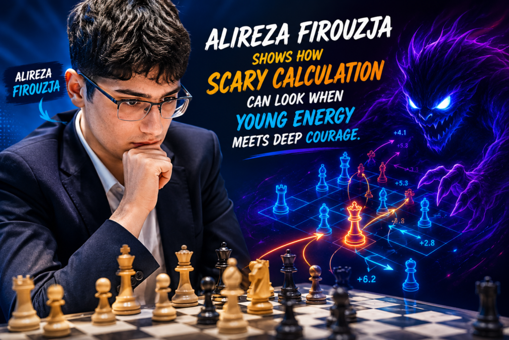 Alireza Firouzja is one of the most exciting attacking players of the modern age. His games can feel fresh, sharp, and fearless. He is not afraid of messy positions. In fact, he often seems to enjoy them. When pieces are hanging, kings are loose, and both players have chances, Firouzja can find ideas that look natural to him but shocking to everyone else.