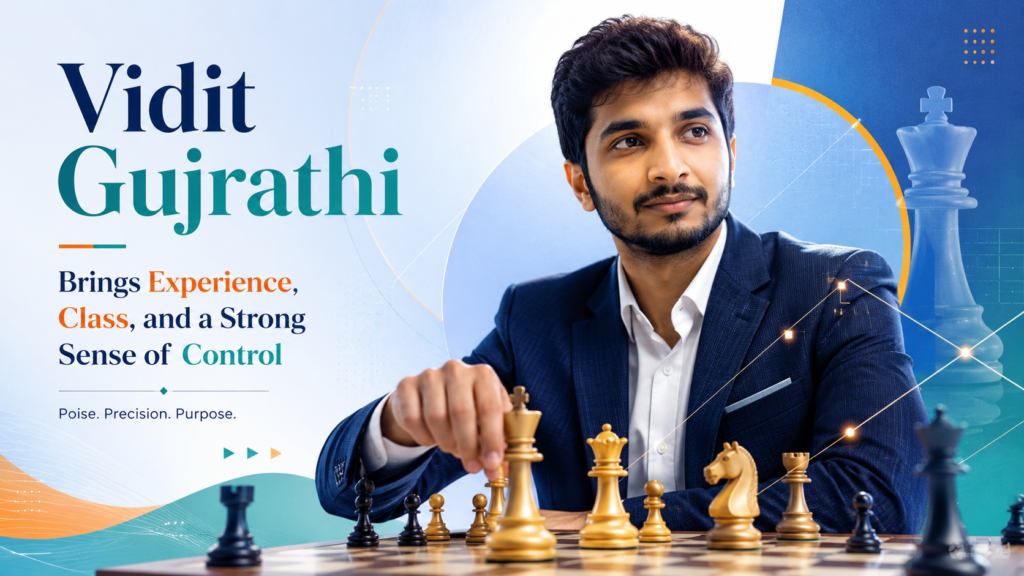 Vidit Gujrathi is one of India’s most respected elite players because his chess often feels smooth and well-built. He is not only a strong player. He is also a model of how a top player can stay thoughtful, careful, and hard to beat.