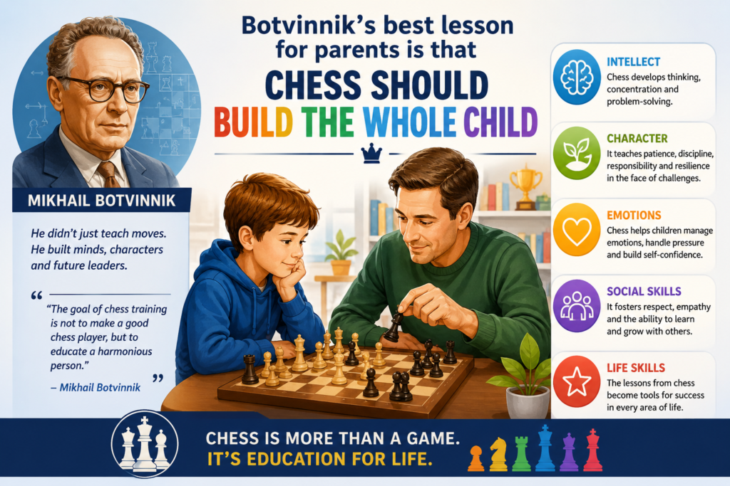 It would be easy to look at Botvinnik and think only about titles. World champion. Soviet chess leader. Famous trainer. Teacher of future greats. But for a parent, the deeper lesson is much more personal.