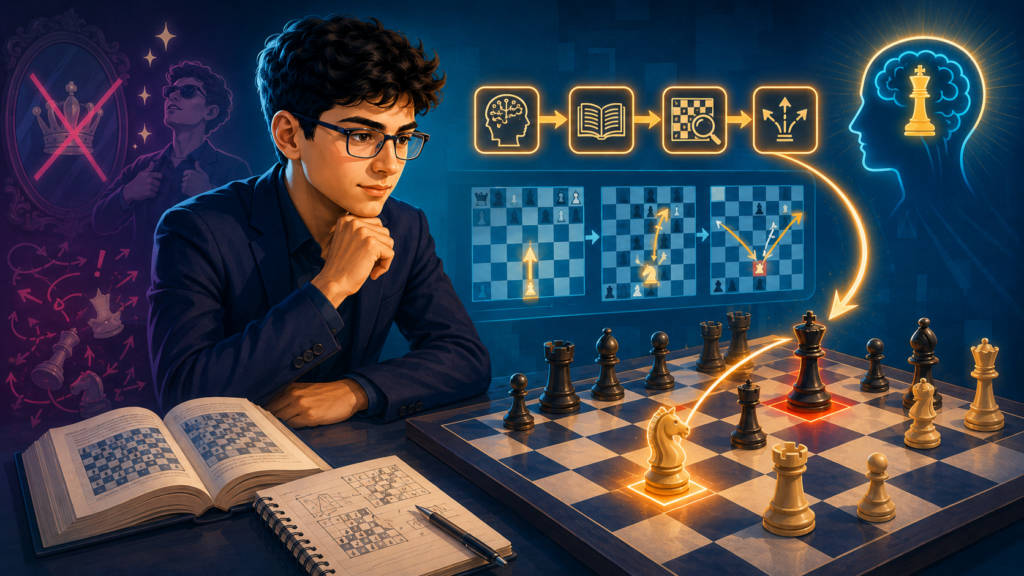 Firouzja looks confident at the board. He plays fast when the position allows it. He chooses sharp lines. He is not afraid to enter a fight. But true confidence in chess does not come from ego. It comes from preparation.