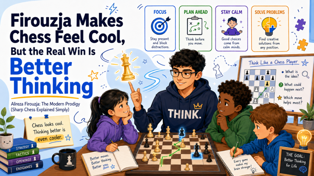 There is no doubt that Firouzja makes chess exciting. His games are sharp. His moves are bold. His style feels modern. For many young players, watching him can make chess feel cool, fast, and full of life.