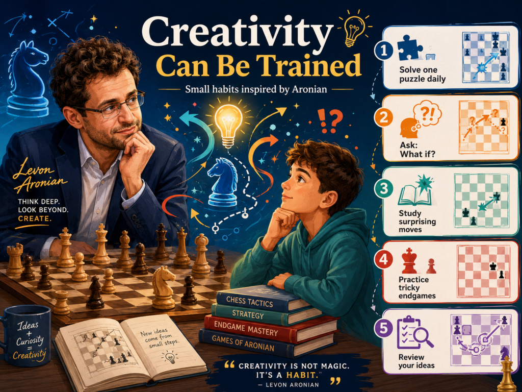 It is easy to watch a genius and think, “I can never play like that.” But that is the wrong way to study Aronian. You do not need to copy his exact moves. You need to copy the small habits behind the moves.