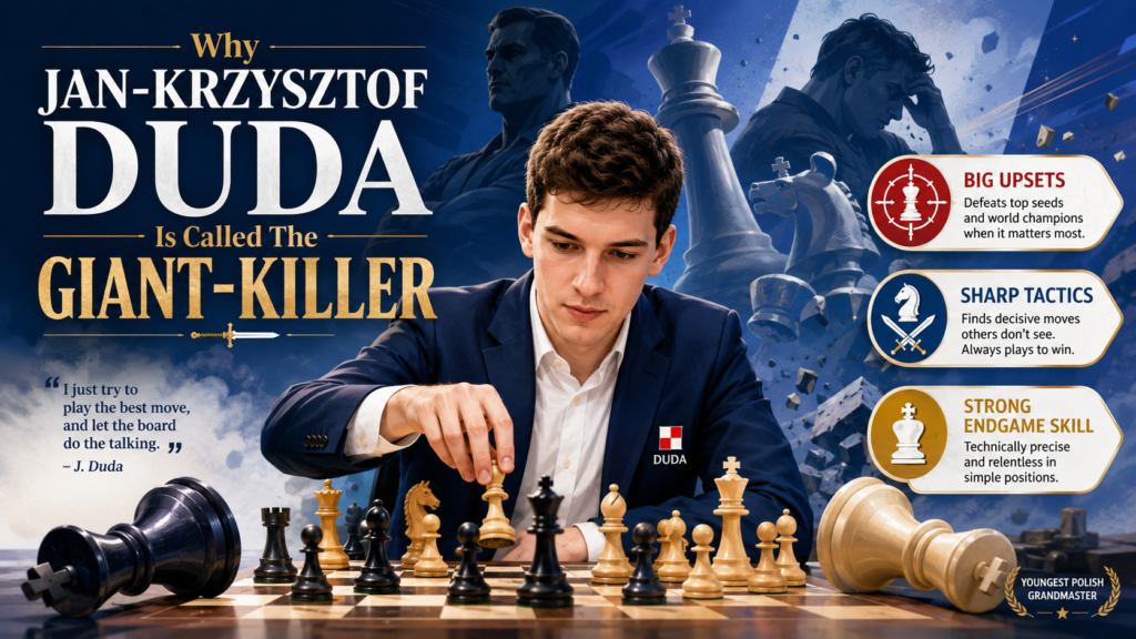Jan-Krzysztof Duda earned the “giant-killer” tag because he has done something every young chess player dreams of doing. He has beaten the biggest names without acting scared of them.
