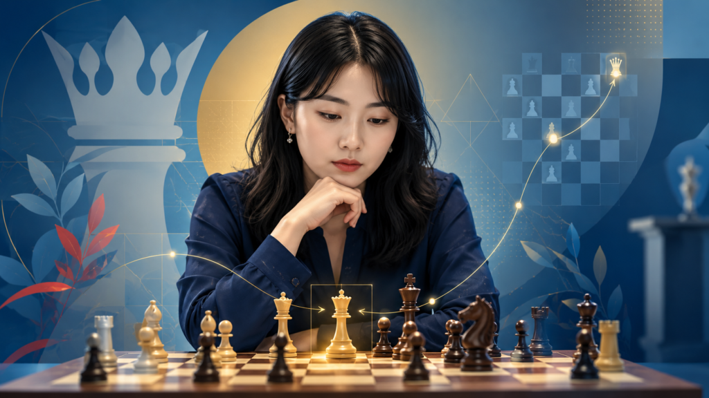 Ju Wenjun is not famous because she makes loud moves. She is famous because she makes the right moves. That is a very big difference. Many young chess players think a great player must always attack, sacrifice, and create fire on the board. 