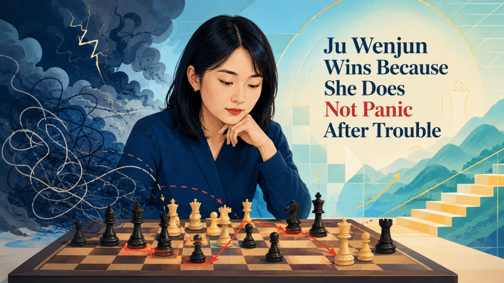 One of the most useful lessons from Ju Wenjun’s career is this: even champions get difficult positions. The difference is how they respond. In the 2025 Women’s World Championship, Ju lost Game 2 against Tan Zhongyi. 