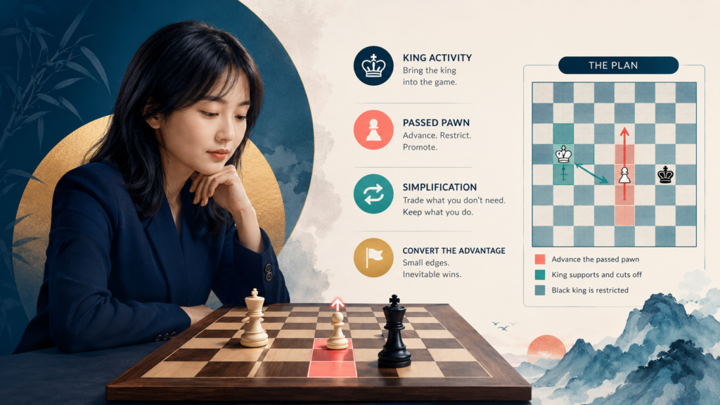 The endgame is where many games are truly decided. It may not look as exciting as a direct attack, but it is often where champions show their deepest skill. Ju Wenjun is known for turning small edges into wins. A better king position, a weak pawn, or a more active rook may be enough for her to press for a long time.