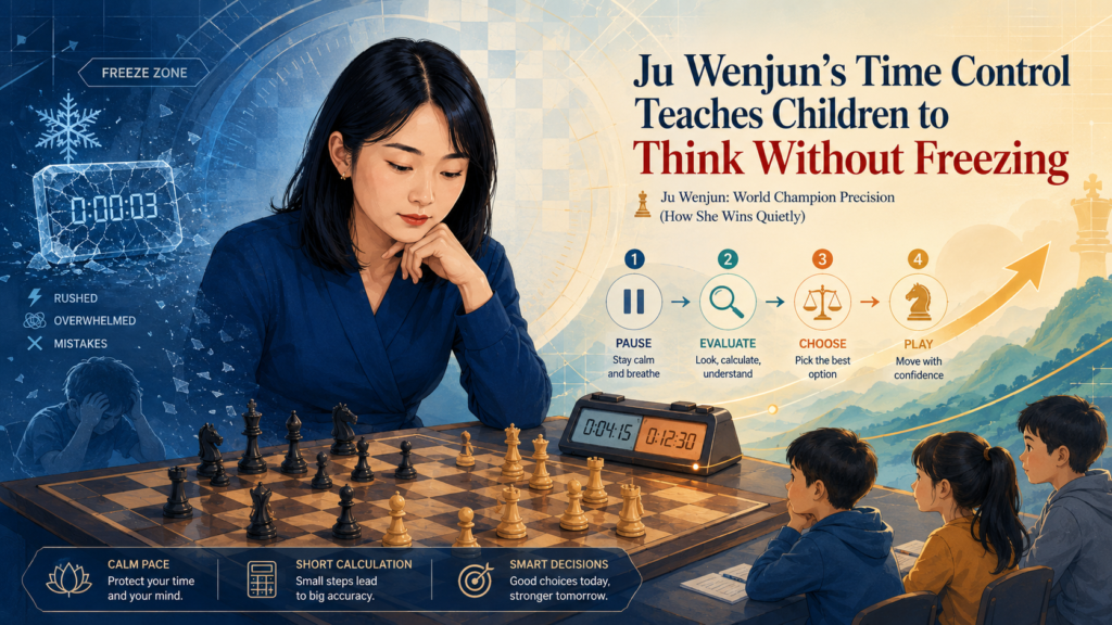 Chess is not only about finding good moves. It is also about finding them with the time you have. Ju Wenjun’s calm style shows strong time control. She does not play like she is guessing. She also does not spend forever on every small choice. 