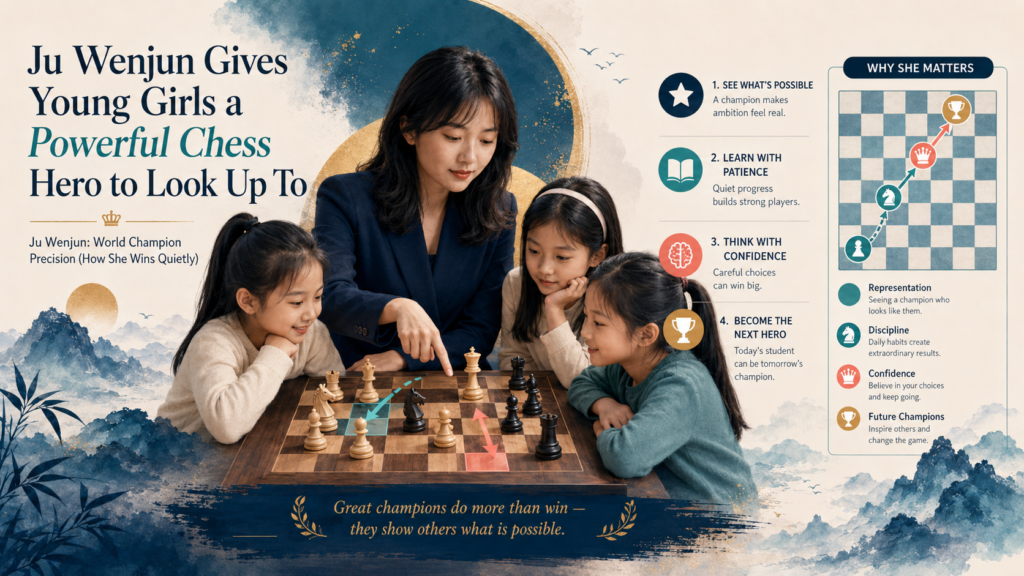 Representation matters. When a young girl sees Ju Wenjun at the top of world chess, she sees proof that she belongs in the game too. That matters more than many adults realize. A child’s belief can grow when they see someone who makes the dream feel real.