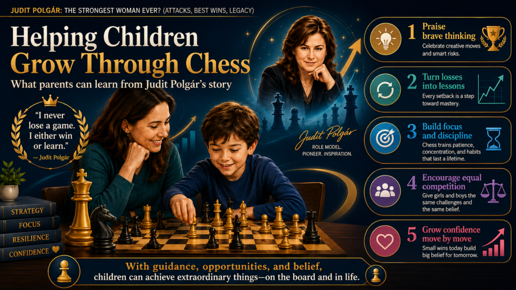 Judit’s story is inspiring, but parents do not need to copy her childhood exactly. Most families are not trying to raise a world top 10 chess player. They want their child to enjoy learning, build focus, think better, and become more confident.