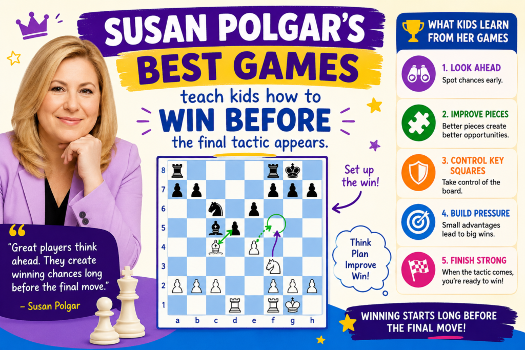 When people talk about great chess games, they often talk about the final move. They love the checkmate. They love the queen sacrifice. They love the moment when everything explodes. But Susan Polgar’s best games show something deeper.