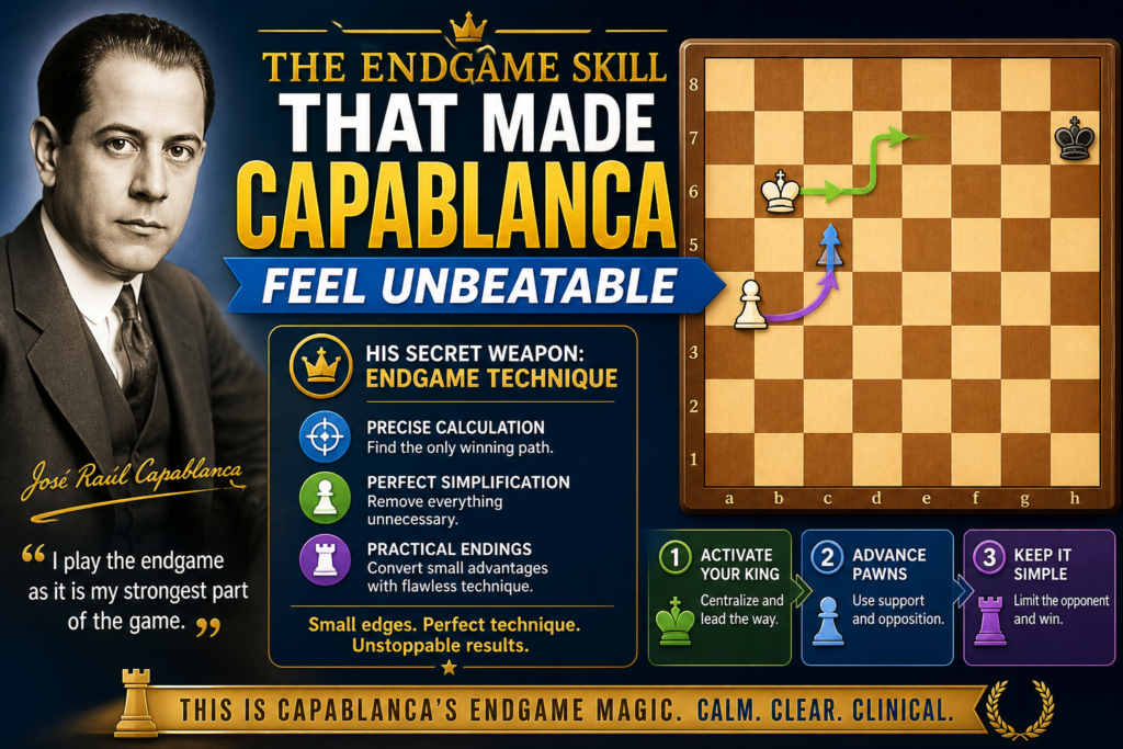 One reason Capablanca felt so hard to beat was that he understood “easy wins” that were not actually easy. He could look at a position with a tiny edge and know exactly which pieces to trade, which pawns to fix, and which side of the board to play on.