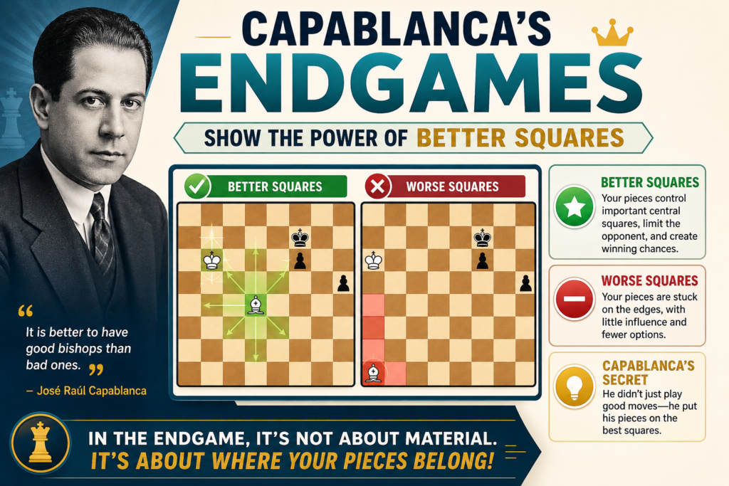 This sounds simple, but it changes everything. A knight in the corner may feel weak. A knight in the center may feel like a giant. A rook trapped behind its own pawns may do little. A rook on an open file may control the whole game.